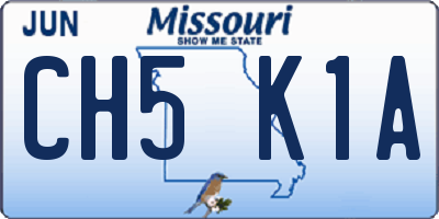 MO license plate CH5K1A