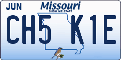MO license plate CH5K1E