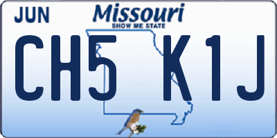 MO license plate CH5K1J
