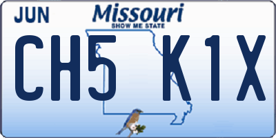 MO license plate CH5K1X