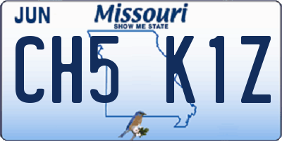 MO license plate CH5K1Z
