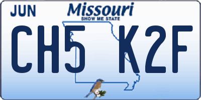 MO license plate CH5K2F