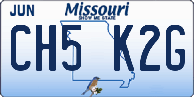 MO license plate CH5K2G