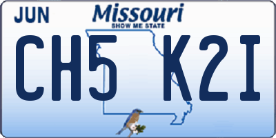 MO license plate CH5K2I