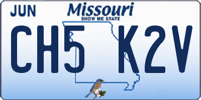 MO license plate CH5K2V
