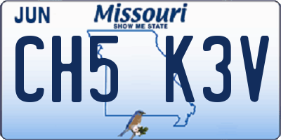 MO license plate CH5K3V