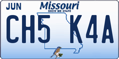 MO license plate CH5K4A