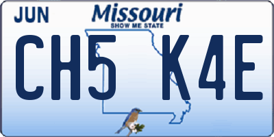 MO license plate CH5K4E