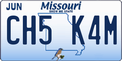MO license plate CH5K4M