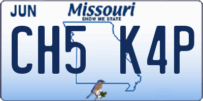 MO license plate CH5K4P