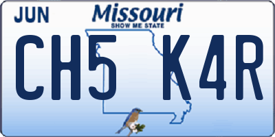 MO license plate CH5K4R
