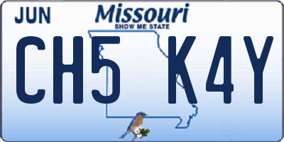 MO license plate CH5K4Y
