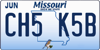 MO license plate CH5K5B