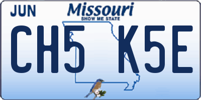 MO license plate CH5K5E