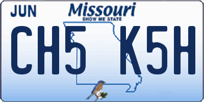 MO license plate CH5K5H