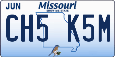 MO license plate CH5K5M