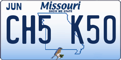 MO license plate CH5K5O