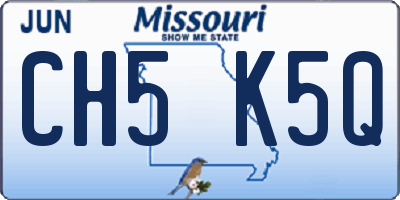 MO license plate CH5K5Q