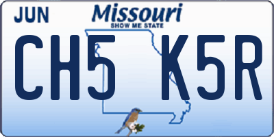 MO license plate CH5K5R