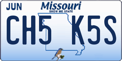 MO license plate CH5K5S