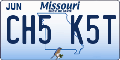 MO license plate CH5K5T