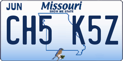MO license plate CH5K5Z