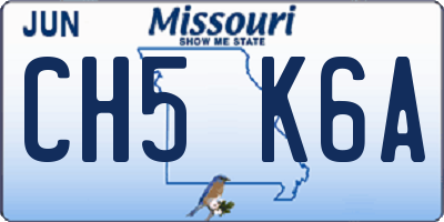 MO license plate CH5K6A
