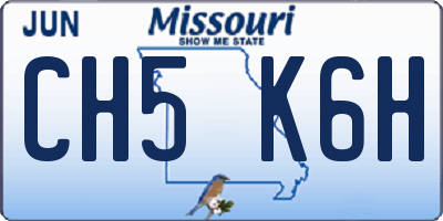 MO license plate CH5K6H