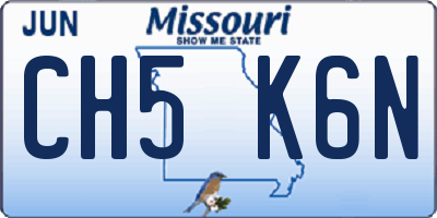 MO license plate CH5K6N