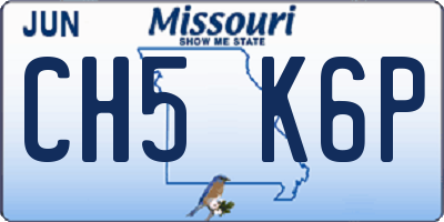 MO license plate CH5K6P