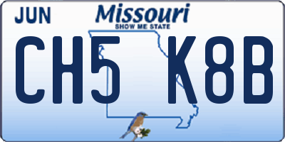 MO license plate CH5K8B
