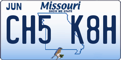 MO license plate CH5K8H