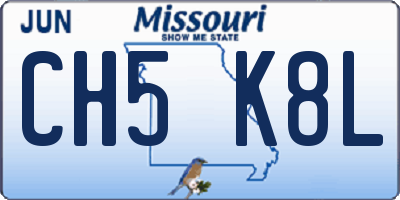 MO license plate CH5K8L