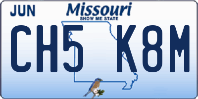 MO license plate CH5K8M