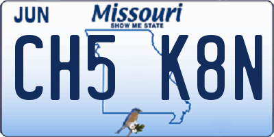 MO license plate CH5K8N