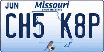 MO license plate CH5K8P
