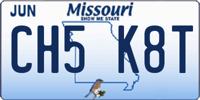 MO license plate CH5K8T