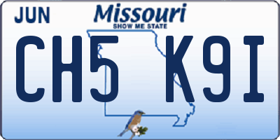 MO license plate CH5K9I