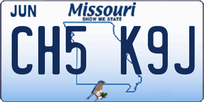 MO license plate CH5K9J