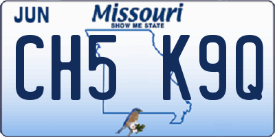 MO license plate CH5K9Q