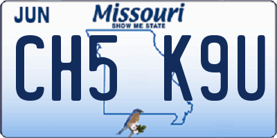 MO license plate CH5K9U