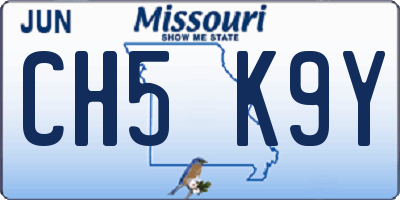 MO license plate CH5K9Y