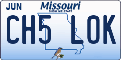 MO license plate CH5L0K