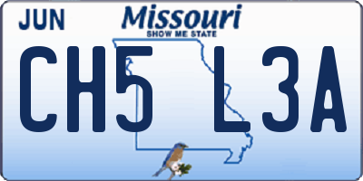 MO license plate CH5L3A