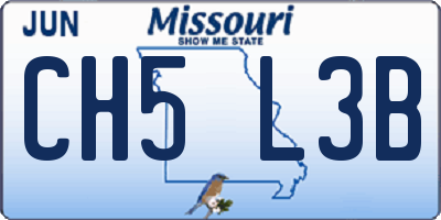 MO license plate CH5L3B