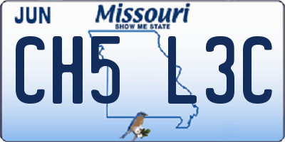 MO license plate CH5L3C