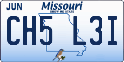 MO license plate CH5L3I