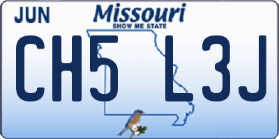 MO license plate CH5L3J