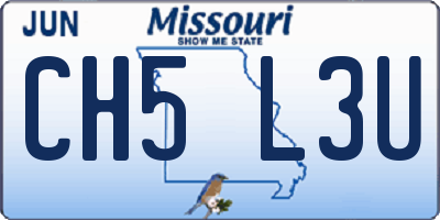 MO license plate CH5L3U