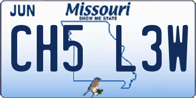MO license plate CH5L3W